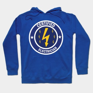 Certified Electricians Blue and white circle Design for Electricians and electrical students Hoodie